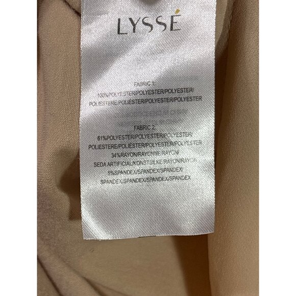 Lyssé Beige Long Sleeve Split Neck Blouse Womens Size S New - Picture 4 of 5
